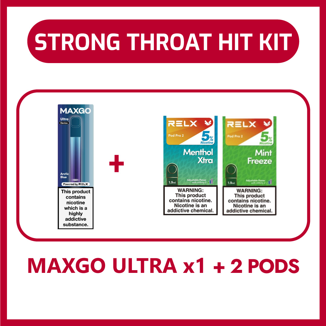 RELX MAXGO ULTRA Strong Throat Hit Kit Menthol Xtra + Mint Freeze 1 RELX MAXGO ULTRA Strong Throat Hit Kit Menthol Xtra + Mint Freeze